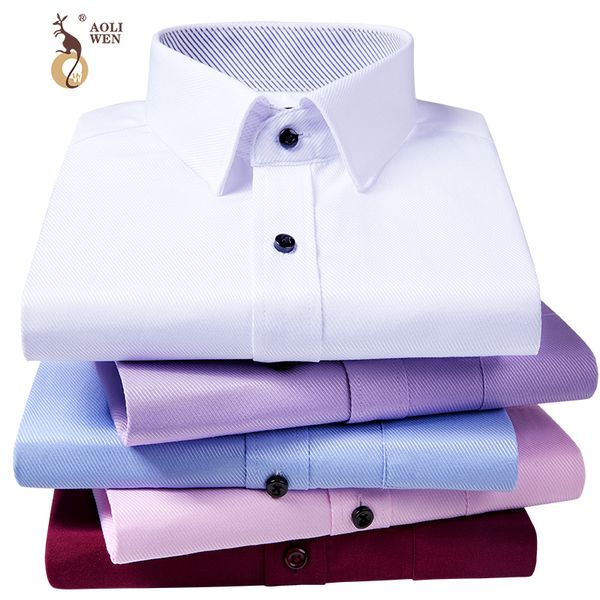 

aoliwen2018 brand men blouse shirt broadcloth twill stribed shirt long sleeve dress fashion men summer fashionm-5xl, White;black