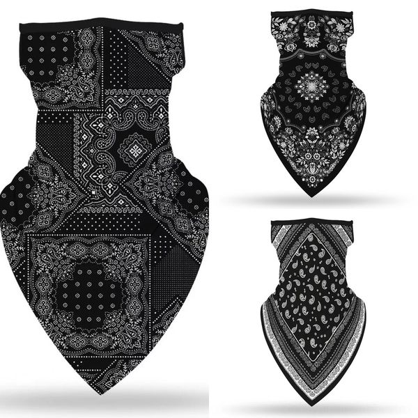 

6x3sf neck 3d sport stock skull bicycle fishing scarf shield bandanas face mask headband bandana headwear ring scarf bicycle balaclava, Black