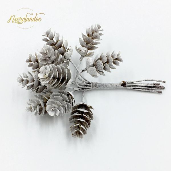 

nicrolandee 6 10 pcs lot artificial flower fake plants pine branches christmas tree party decorations xmas tree ornaments 32