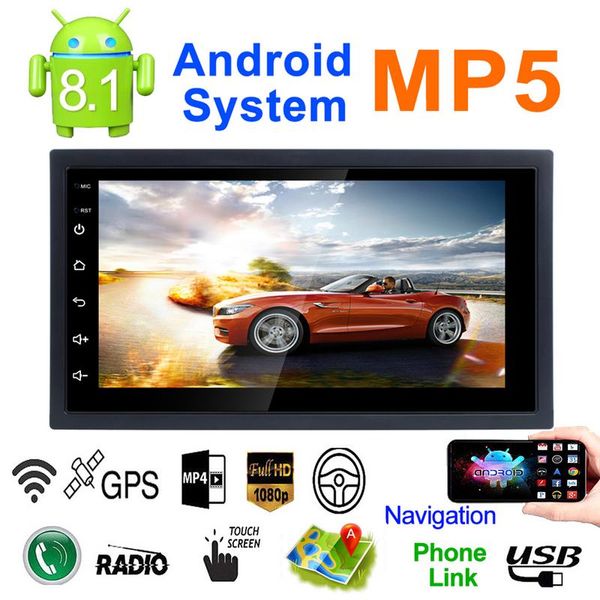 

7-inch 2din android 8.1 car multimedia player gps navigator steering wheel control fm/am radio wifi bluetooth hands-calls car dvd