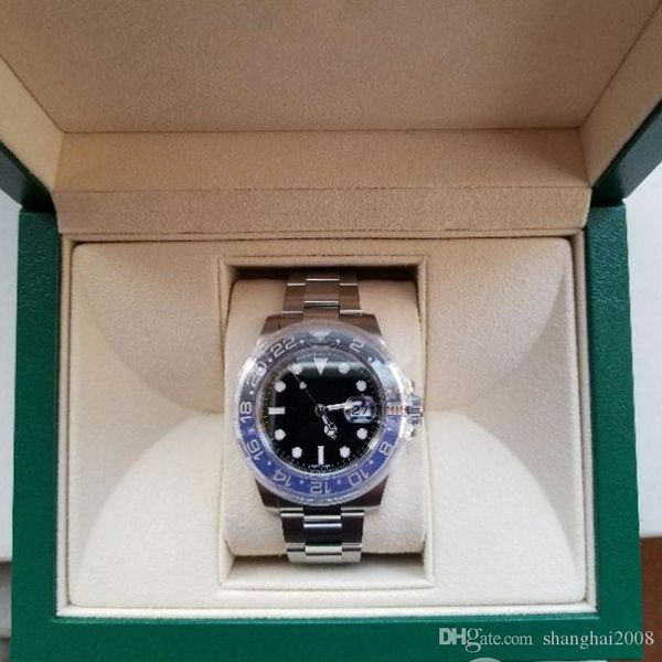 

newly listed v3 version batman deluxe watch 40mm ceramic rotating bezel blue magnifier asia 2813 automatic movement original clasp, Slivery;brown