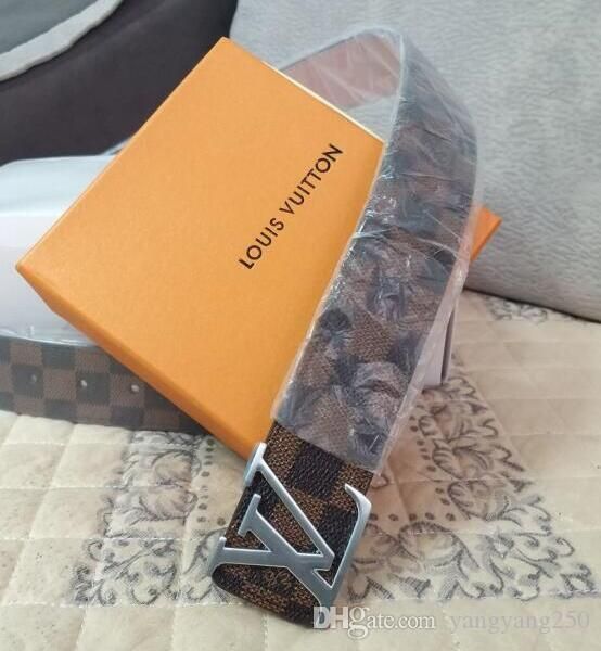 

new design belt men brand genuine leather belt trousers alloy buckle gold silver buckle, Black;brown