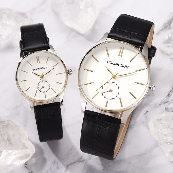 

ladies watch luxury leather casual couple watches rose gold simple quartz wristwatches business watches lover's watches, Slivery;brown