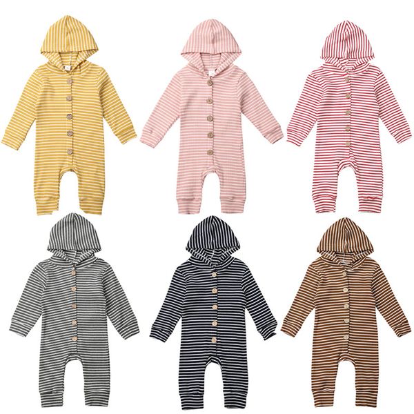 

emmababy newborn infant baby boy girl kids cotton hooded romper jumpsuit clothes outfits, Blue