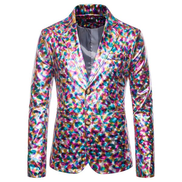 

mjartoria rose jaquard print slim blazer royal blue black promo blazer for men stylish business casual party suit coat, White;black