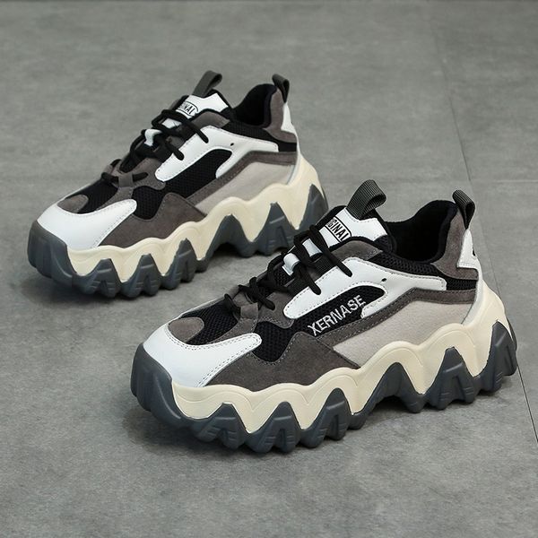

2019 fashion old women's shoes, net red thick bottom warm winter ladies shoes, comfortable trend sports shoes platform shoes, Black