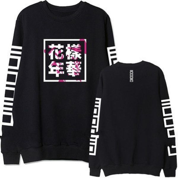 

kpop bangtan boys o neck hoody autumn suit long sleeve hoodies outerwears winter clothes sweatshirts, Black