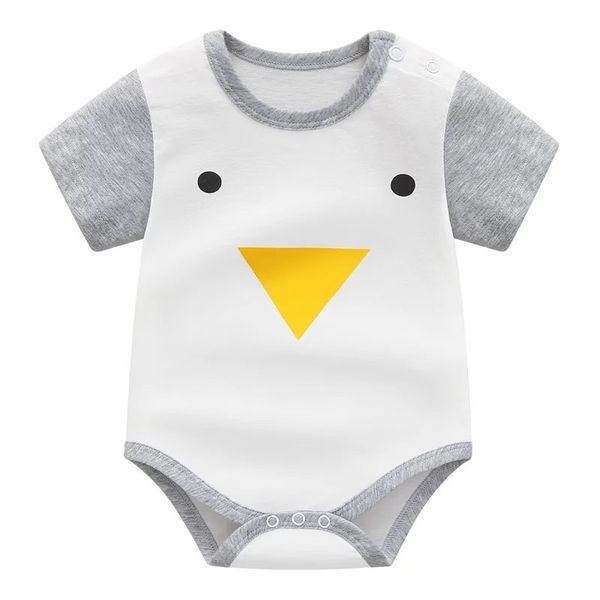

cute summer 2018 new arrive grey cartoon style baby boy clothes 100% cotton lovely bodysuits for newborn clothing comfort body, White