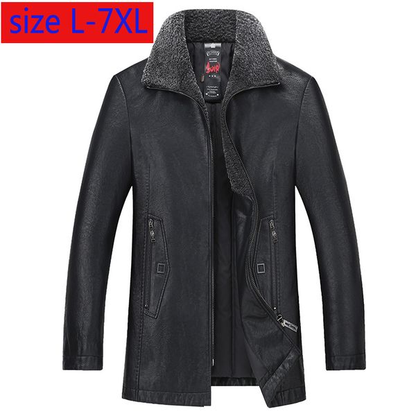 

new arrival fashion men down jacket larger winter fashion leather warm white duck down thick casual coat plus size l-5xl 6xl 7xl, Black