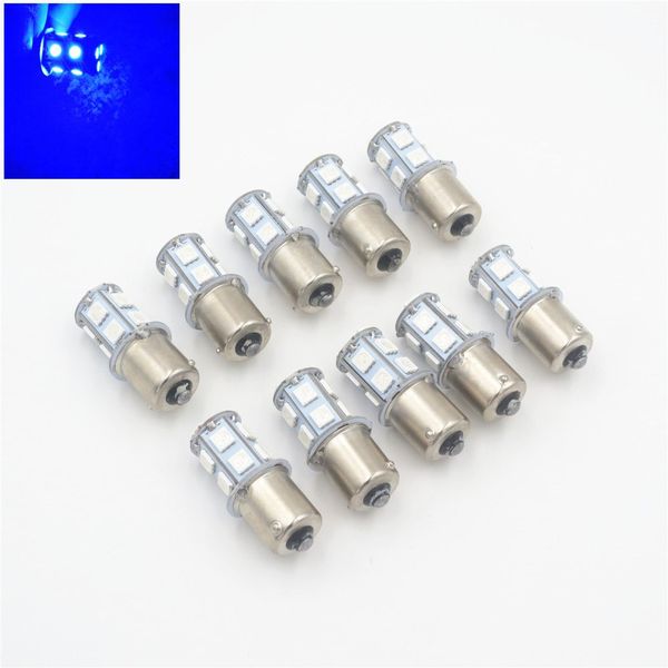 

10x blue 1156 g18 ba15s p21w 13 led smd turn signal rear light bulb lamp 12v 24v