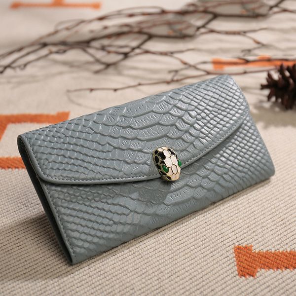 

роскошные женские кошельки из натуральной кожи паром длинный женский кошелек змея клатч дизайн личности кошелек крокодил кошельки держатель, Red;black