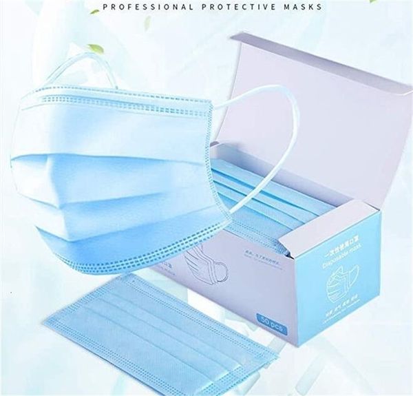 

dhl ship blue color 3 layer non party mask blue wovenmouth soft breathable hygiene facefast shipping fkx0