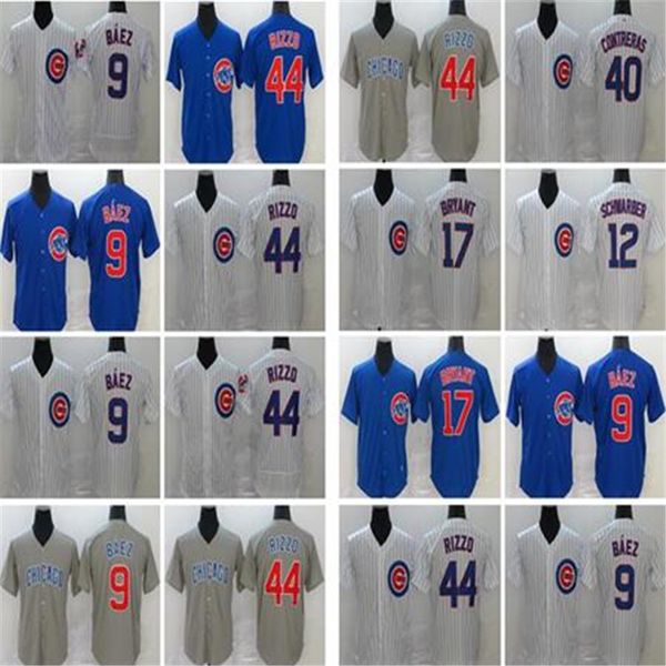 

2020 new seasons baseball javier 9 baez jerseys stitched 44 anthony rizzo 17 kris bryant white black blue, Blue;black