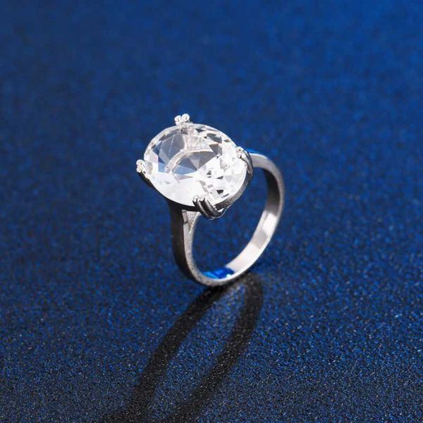 

simple big oval cut crystal zircon ring for women fashion jewelry female rings, Slivery;golden