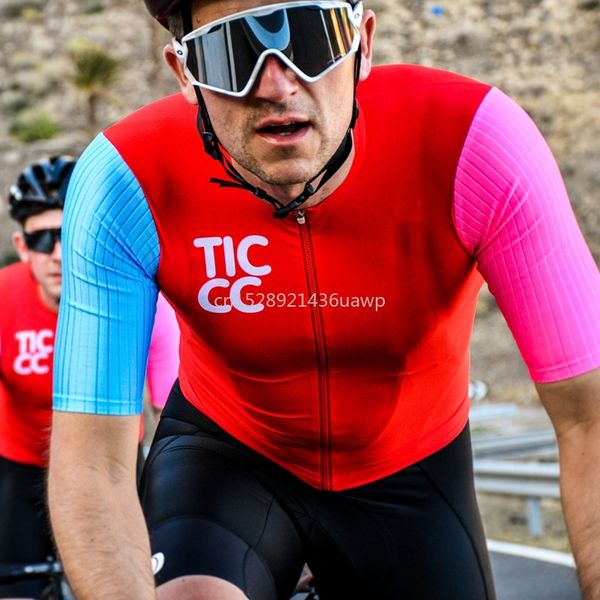 

team cambridge cycling jersey 2020 this men's ticc clothing summer collision color short sleeve cycle shirt quick dry bike wear, Black;red