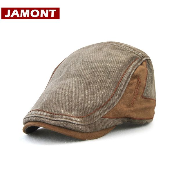 

jamont] wholesale men beret hat casquette cap cotton hats for men visors casual sun hat gorras planas flat caps adjustable, Blue;gray