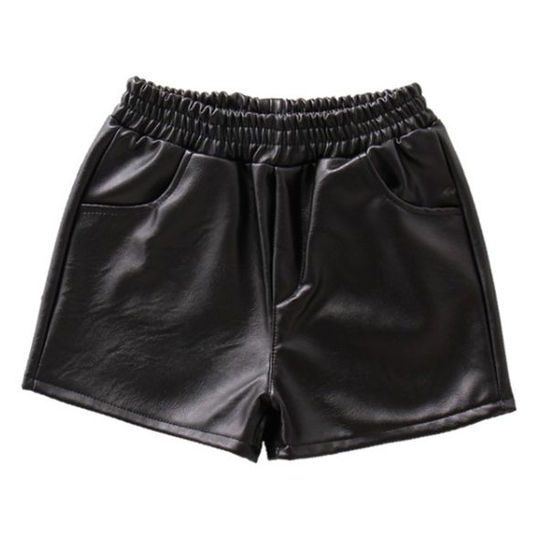 

dziecko summer girl shorts pu leather kids children pants soft elastic waist shorts princess clothes baby girls for 2-9t, Black