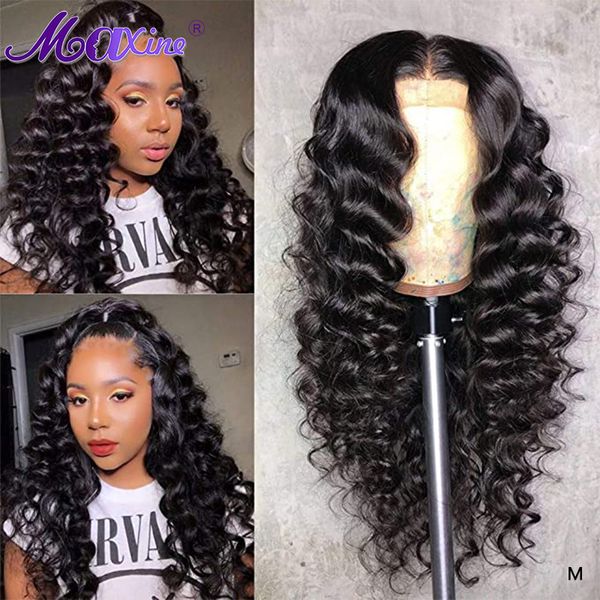 

brazilian loose wave lace frontal wigs 13*4 lace front remy human hair wig 150% glueness pre-plucked wigs with baby hair, Black;brown