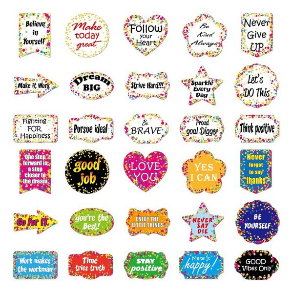 

5set =150pcs inspirational english short sentence luggage sticker waterproof sticker