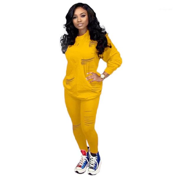 

сексуальная сыпучие женский одежда мода твердые разорванные костюмы повседневный спорт пуловеры 2pcs костюм, Gray