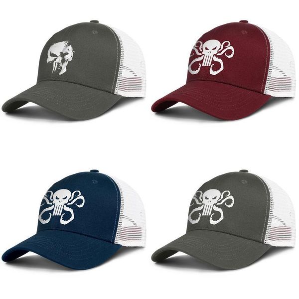 

punisher two side of frank army-green for men and women trucker cap baseball cool designer mesh hats agent of hydra classic 3d punisher, Blue;gray