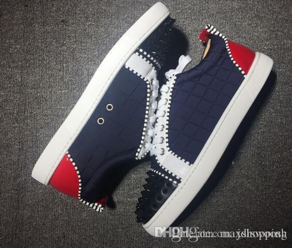 

fast shipping style comfortable junior desingers classic low sneakers genuine leather gold nails red bottom low cut