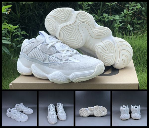 

2020 new bone white desert rat kanye west 500 men designer runner shoes womens utility black blush salt running shoes sneakers trainers us12, White;red