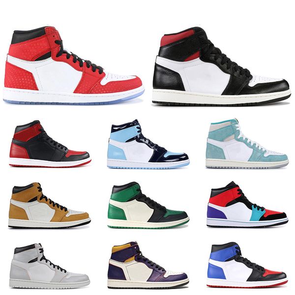 

New 1s men women basketball shoes high mid top Court Purple GYM RED UNC SPIDERMAN 1 fashion mens sports sneakers size 5.5-12