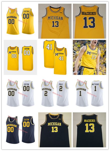 

Custom NCAA Michigan Wolverines Iggy Brazdeikis Basketball Jersey Isaiah Livers Zavier Simpson Charles Matthews Jorda Poole Michigan Jersey