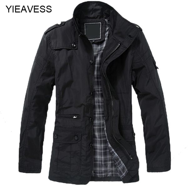 

2018 winter jacket for men trench coat men winter male jacket turn-down collar plus size 5xl long mens overcoat mc979, Tan;black