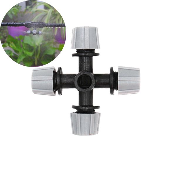 

20pcs grey cross fogger misting sprinkler four ways fog nozzles sprayer for greenhouse micro irrigation fittings watering nozzle