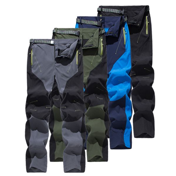 

loclimb outdoor hiking pants men camping/fishing/climbing/trekking pants men's spring/summer stretch quick trousers am405, Black;green