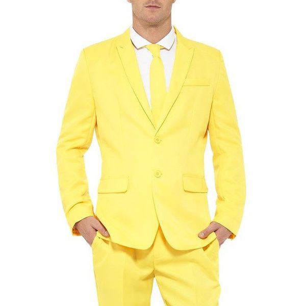 

yellow formal party men suits for groomsmen tuxedo notched lapel groom wedding tuxedos two piece jacket pants price: us $85.00 / set, Black;gray