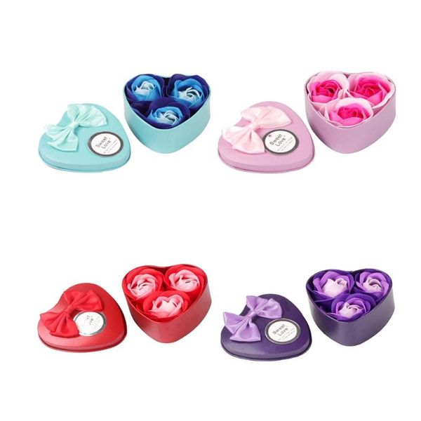 

3pcs/box flower scented soap bath body shower rose petal perfumed soap gift