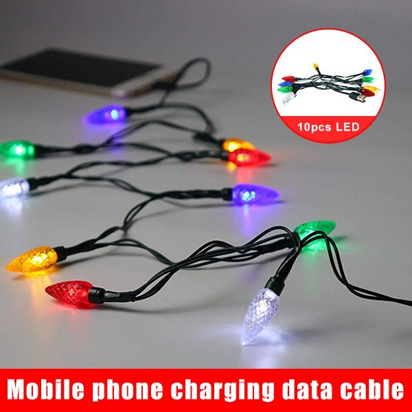 

merry christmas light led usb cable charger lighting cord led android phone charging cable i88 #1