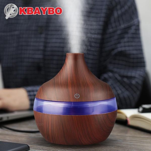 

usb 300ml air humidifier wood grain 7 color led lights electric aromatherapy essential oil aroma diffuser c19041803