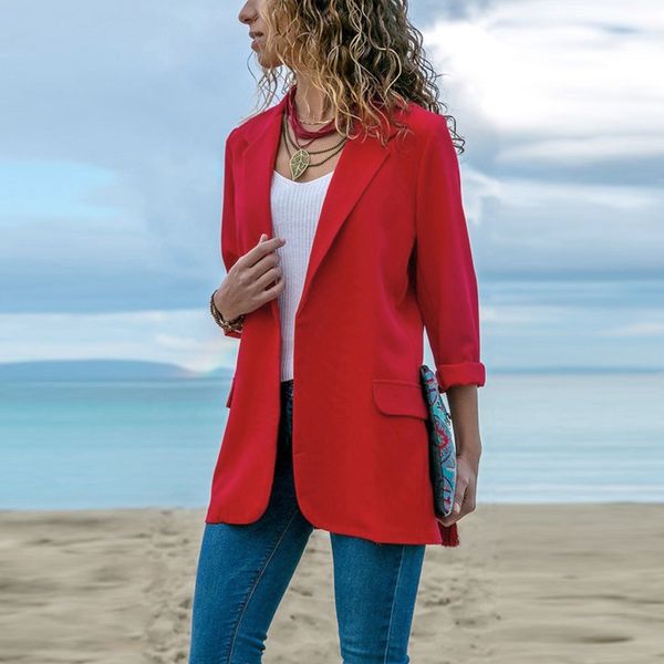 

blazer for women office work cardigans suit plus size long sleeve coat casual jacket solid color coats open front jackets #718, Black;brown
