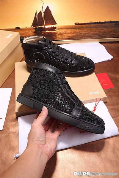 

2018 chri tian red bottom tra men 039 flat neaker black uede cl red bottom newboutin pike trainer neaker hoe wit