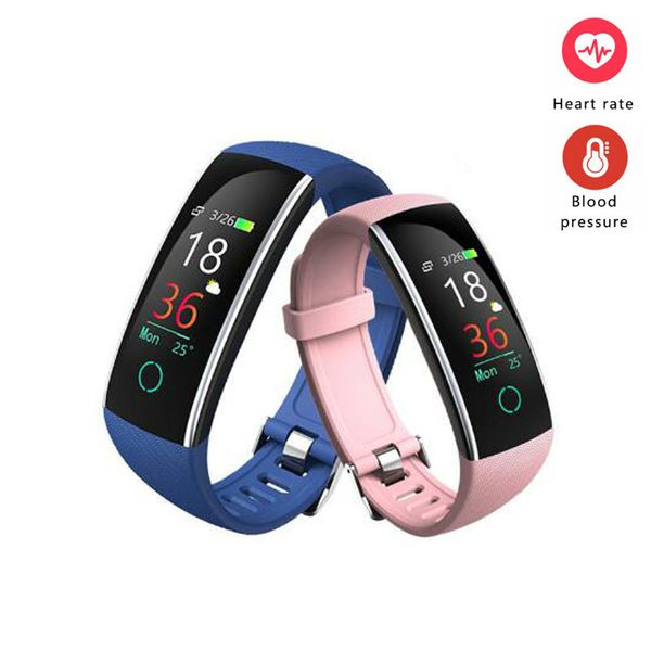 

smart bracelet color screen smart band heart rate monitor blood pressure measurement fitness tracker watch men woman 2019, Slivery;brown