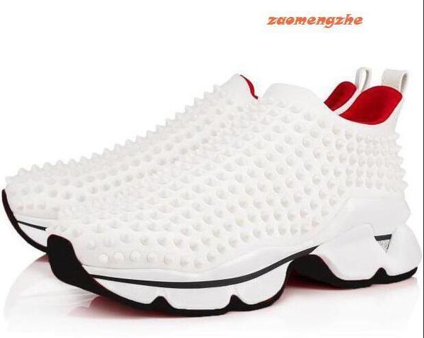 

new designer shoes red bottom studded spikes sneakers spike sock mens and womens spikes training shoes, Black