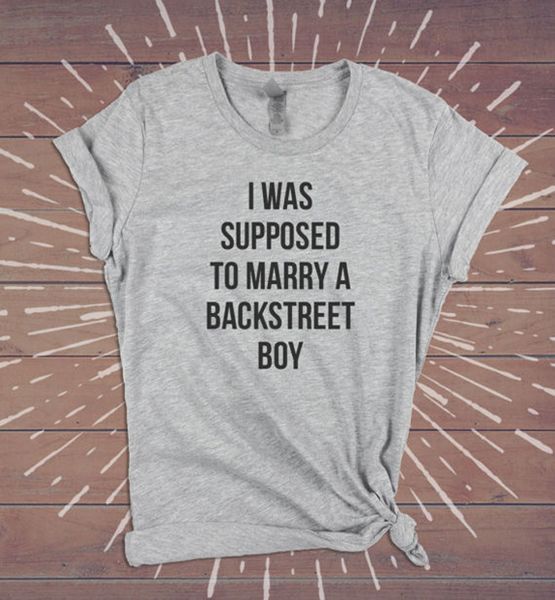 

я должен был жениться на backstreet boy tshirt вскользь тройники топы хлопок печать graphic одежды free ship, White