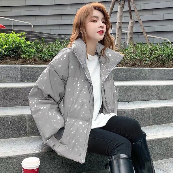 

women's down & parkas women winter coats and jackets 2021 fashion white duck coat plus size reflective jacket, Black