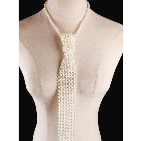 

m mism 2019 new arrival long necklace women imitation pearl pure color elegant ladies party accessories, Silver