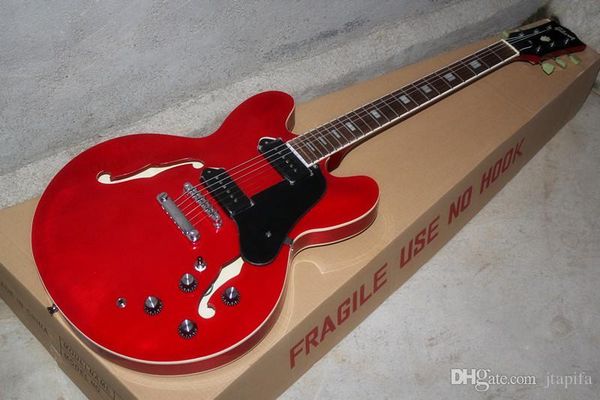 

the es-335half-hollow double f-hole red jazz guitar