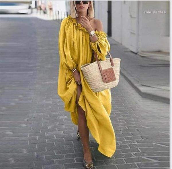 

womens long dresses casual designer females clothing graceful womens casual dresses fashion slash neck solid color, Black;gray