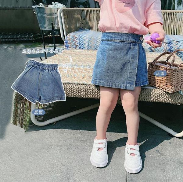 

2020 new girls denim skirt shorts summer fashion girls shorts 1-6t ho498, Black