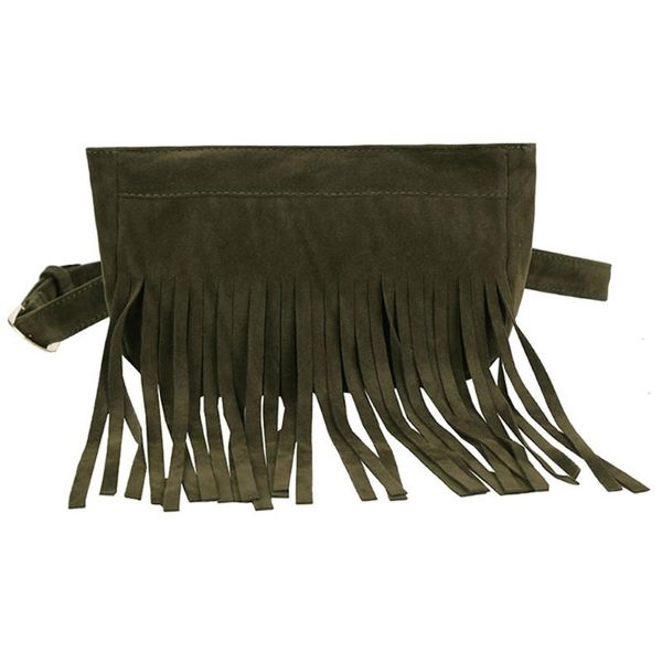 

women bag messenger chest waist bag pure color square flock fashion simple fashion tassel personality creative h1