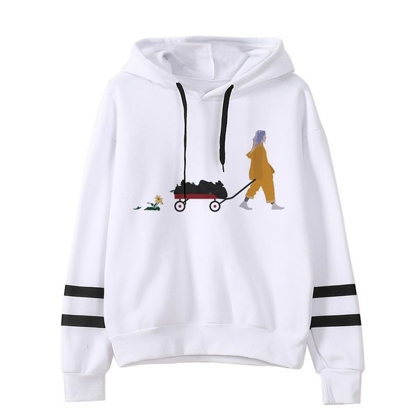 

new billie eilish hoodies sweatshirt women fashion letter printed plus size pullover hoodies female autumn winter tracksuit, Black