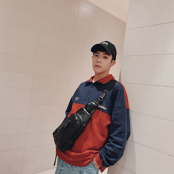 

2019 new chest bag korean men's casual messenger bag men's chest