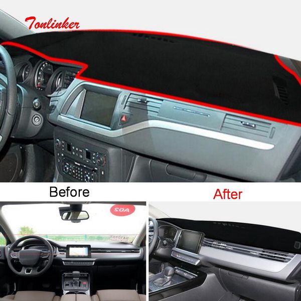 

tonlinker interior dashboard anti-dirty pad cover stickers for c5 2010-19 car styling 1 pcs polyester cover stickers